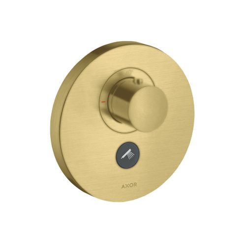 AXOR-HG-AXOR-ShowerSelect-Thermostat-HighFlow-Unterputz-rund-fuer-1-Verbraucher-und-einen-zusaetzlichen-Abgang-Brushed-Brass-36726950 gallery number 1